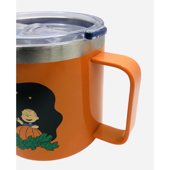 NEW Halloween Peanut Snoopy Great Pumpkin Insulated Steel Travel Coffee Mug Tea - Picture 9 of 10